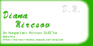 diana mircsov business card